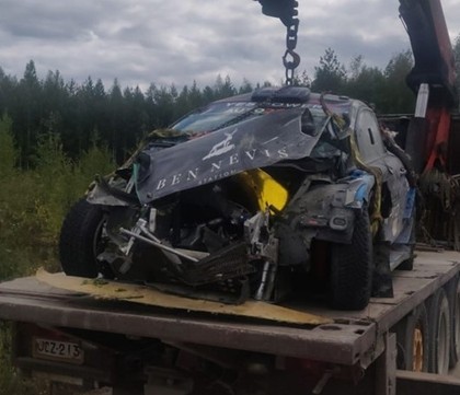 FOTO: Padons Somijas WRC testos piedzīvo smagu avāriju