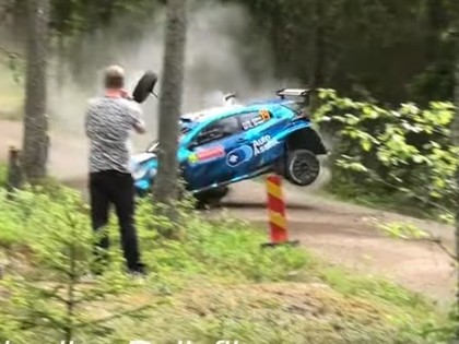 VIDEO: Suninens un Alens Zviedrijas ERČ piedzīvo avārijas
