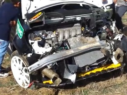VIDEO: Itāļu ekipāža iznīcina rallija automašīnu