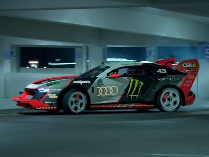 VIDEO: Kens Bloks ar 'Audi S1 Hoonitron' izklaidējas Lasvegasā
