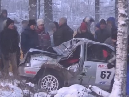 VIDEO: Somijas rallija sezona sākas ar iespaidīgām avārijām