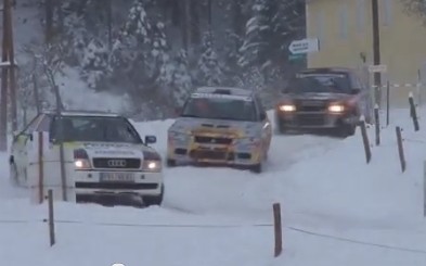 VIDEO: Austrijas ERČ rallijs lēnām pārvēršas rallijkrosā