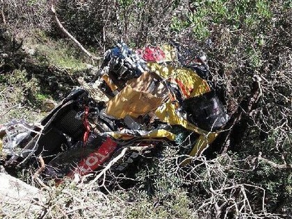 FOTO: Beļģu pilots pirms Korsikas WRC rallija testos piedzīvo smagu avāriju