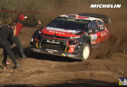 VIDEO: Skatītāji Argentīnas WRC rallijā turpina 'spēlēties ar uguni'