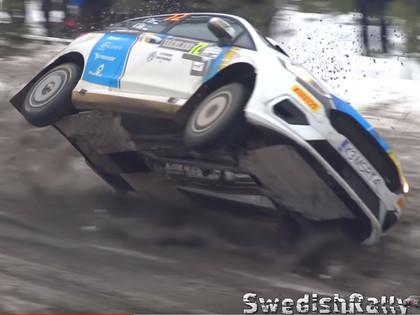VIDEO: Junior WRC klases dalībnieki Zviedrijas WRC cīnās ar kupenām
