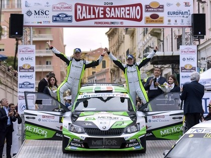 Bijušais WRC braucējs Brīns izrauj fantastisku uzvaru Sanremo rallijā