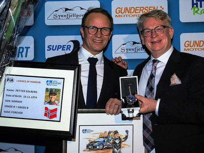 Peters Solbergs saņem balvu nominācijā 'Visu laiku labākais Norvēģijas motorsportists'