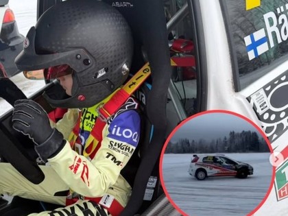 Kimi Raikonena dēls 11 gadu vecumā debitē pie rallija auto stūres (VIDEO)
