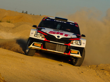 Rally Talsi pirmajā dienā Grjazins un Rovanpera cīnās sekundi sekundē (FOTO, VIDEO)