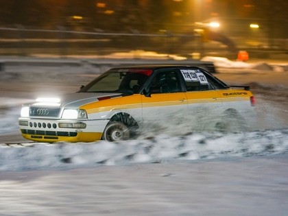 Rīgas Ziemas kausā starp uzvarētājiem drifta čempions Eglīte un autokrosa leģenda Bujāns