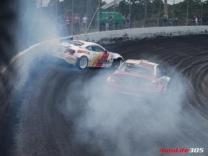 Turks izslēdz Blušu un amizanti uzvar trešajā 'Formula Drift' posmā (FOTO)
