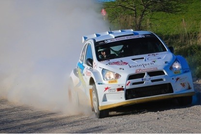 Kurzemes rallija pirmajā dienā līderi Jānis Vorobjovs/Andris Mālnieks 